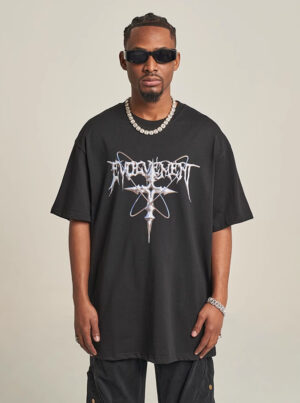 Oversized T-shirt 3D Cross Dark Grey