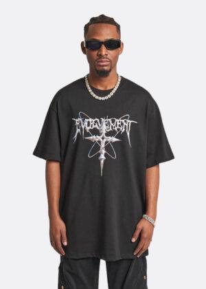 Oversized T-shirt 3D Cross Dark Grey