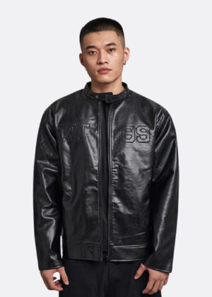 Faux Leather Jacket MT99 Basic Logo