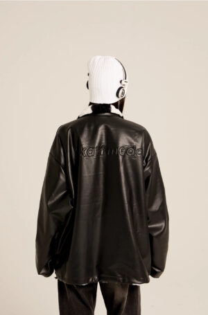 Double-Sided Leather Jacket Black and White