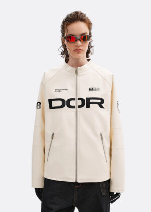 Faux Leather Jacket Future Pattern DOR8 Cream