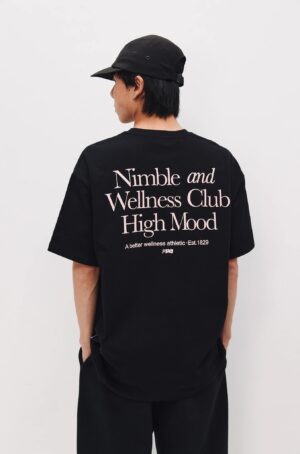 Oversized T-shirt Wellness Club 1829 Noir