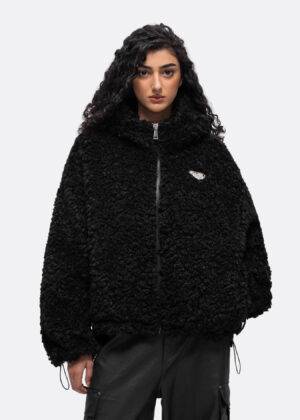 Fur Hoodie FDR Silver Logo Black