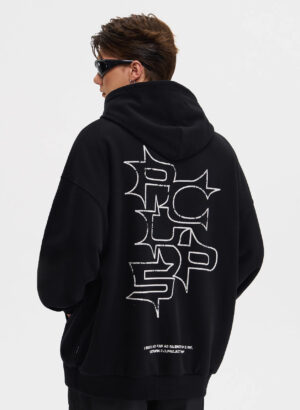 Hoodie PCLP Spikes Outline Logo Black