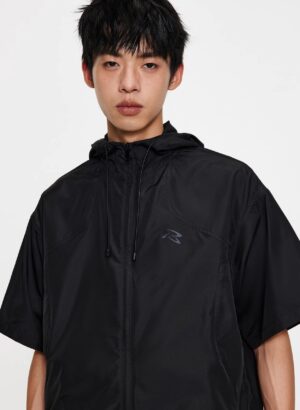 Windbreaker Black on Black Triple Logo Tech