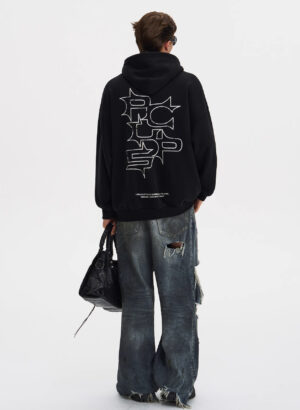 Hoodie PCLP Spikes Outline Logo Black