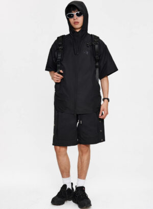 Windbreaker Black on Black Triple Logo Tech