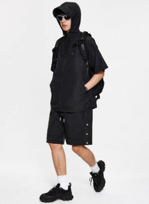 Windbreaker Black on Black Triple Logo Tech