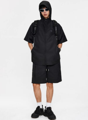 Windbreaker Black on Black Triple Logo Tech