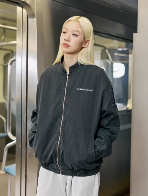 American Retro Basic Sign Exit Jacket