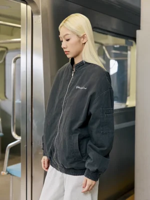 American Retro Basic Sign Exit Jacket