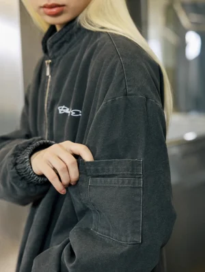 American Retro Basic Sign Exit Jacket