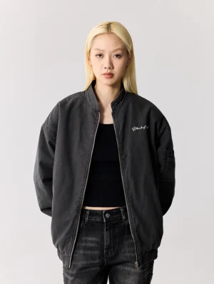 American Retro Basic Sign Exit Jacket