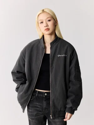 American Retro Basic Sign Exit Jacket