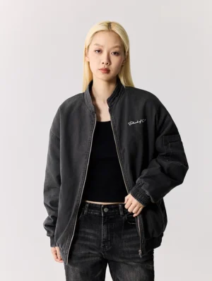American Retro Basic Sign Exit Jacket