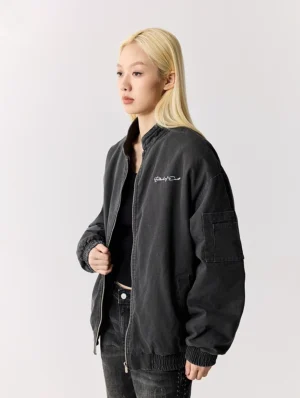 American Retro Basic Sign Exit Jacket