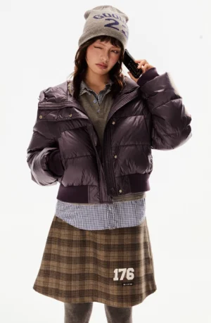 Purple Street Short Puffer