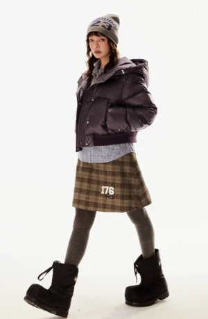 Purple Street Short Puffer