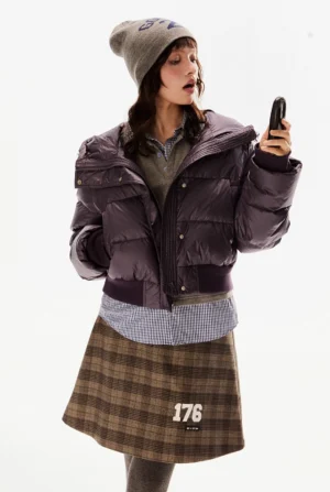 Purple Street Short Puffer