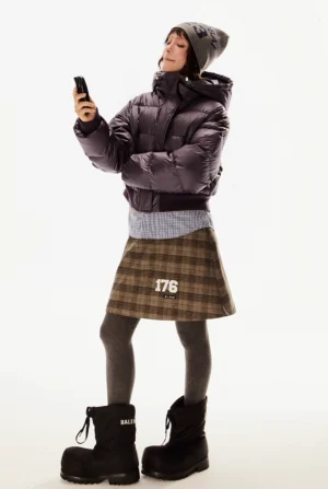 Purple Street Short Puffer
