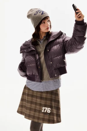 Purple Street Short Puffer