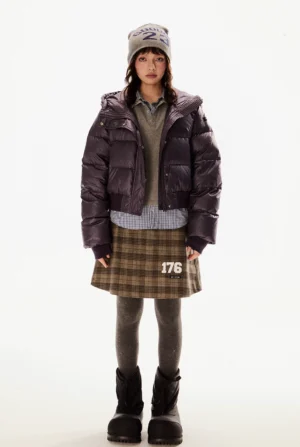 Purple Street Short Puffer